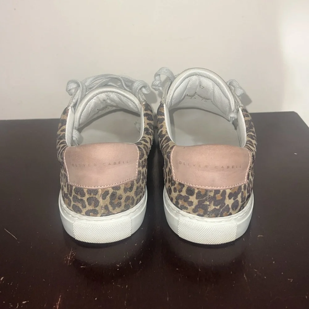 Oliver Cabell Women’s Low 1 Leather Sneakers in Leopard, size 37